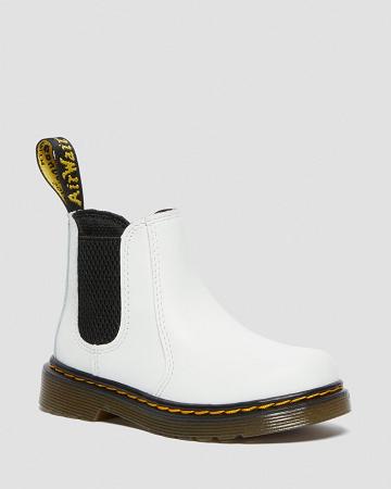 White Kids' Dr Martens Toddler 2976 Leather Chelsea Boots | CA 669ZUT